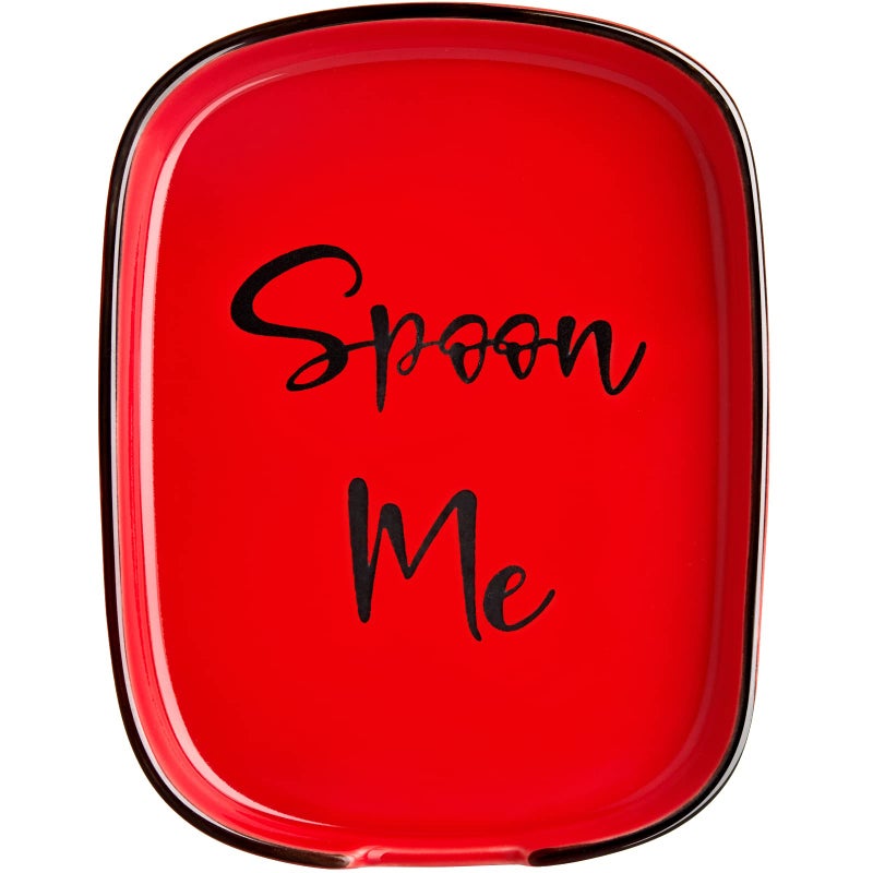 DAYYET Ceramic Spoon Rest for Stove Top, DAYYET Large Spoon Holder, Spoon Rest for Kitchen Counter, Heat-Resistant Cooking Utensil Rest, Red Kitchen Decor and Accessories - Image 1
